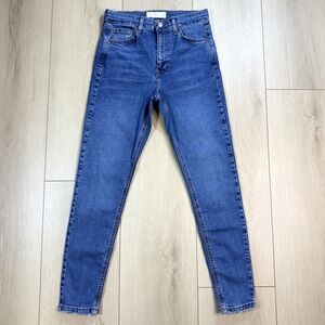 Topshop Jamie Jeans Women's W28 L32 Blue Skinny High Rise Ankle Stretch Denim‎